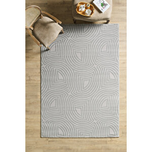 Elit Tasarım Sık Dokuma Gümüş Renk Jüt Taban Oturma Odası Salon Halısı Leke Tutmaz Toz Vermez 80x150 cm