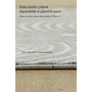 Elit Tasarım Sık Dokuma Gümüş Renk Jüt Taban Oturma Odası Salon Halısı Leke Tutmaz Toz Vermez