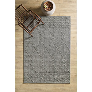 Boho Tasarım Gri Elit Bukleli Sisal Halı Salon Oturma Odası Dış Mekan Halısı Dayanıklı 120x170 cm