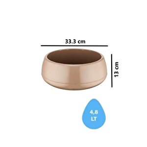 So-eas3 Dekoratif Elvan Arajman Sukulent Kaktüs Saksı 4.8 Litre No 3 Moka 8175