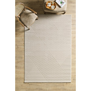Modern Tasarım Bej Renk Sık Dokuma Jüt Taban Oturma Odası Salon Halısı Leke Tutmaz Toz Vermez 200x290 cm