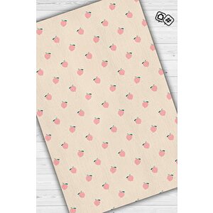 Şeftali Desenli Turuncu Halı Minimal Salon Halısı Renkli Mutfak Halı Tarz Oturma Odası Halı 120x180 cm