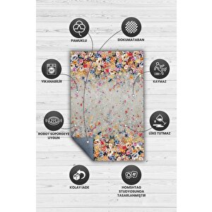 Homshtag Çiçek Yolu Bej Renk Halı Çiçekli Salon Halısı Modern Oturma Odası Halısı Şık Çiçekli Halı