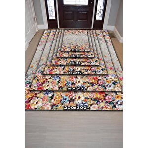 Homshtag Çiçek Yolu Bej Renk Halı Çiçekli Salon Halısı Modern Oturma Odası Halısı Şık Çiçekli Halı