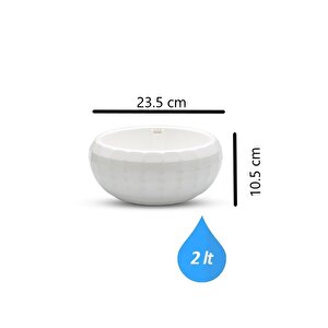 Krs-611 Dekoratif Orta Aranjman Kaktus Sukulent Saksı 2 Litre Beyaz