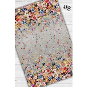 Çiçek Yolu Bej Renk Halı Çiçekli Salon Halısı Modern Oturma Odası Halısı Şık Çiçekli Halı 200x300 cm