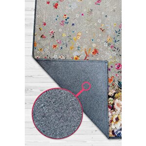 Çiçek Yolu Bej Renk Halı Çiçekli Salon Halısı Modern Oturma Odası Halısı Şık Çiçekli Halı 200x300 cm