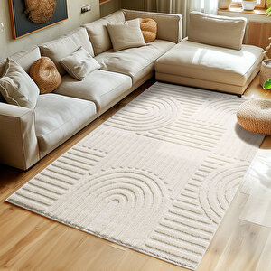 Modern Halı Cool Halı Krem Halı Düz Renk Halı Salon Halısı Mutfak Halısı Yıkanabilir Halı Peluş Halı 160x230 cm
