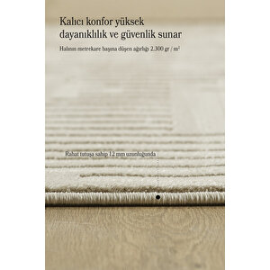Yumuşak Dokulu Bej Renk Jüt Tabanlı Sık Dokuma Yüksek Kalite Toz Vermez Oturma Odası Salon Halısı