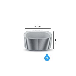 Krs-247 Pera Dekoratif Aranjman Kaktus Sukulent Saksı 1 Litre No 1 Gri