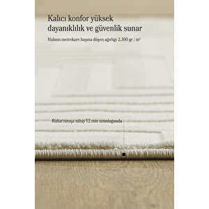 Sık Dokunmuş Krem Renk Modern Tasarım Jüt Taban Oturma Odası Salon Halısı Leke Tutmaz Toz Vermez