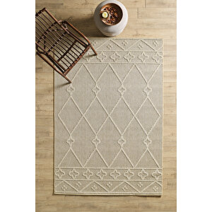 Boho Tasarım Bej Elit Bukleli Sisal Halı Salon Oturma Odası Dış Mekan Halısı Dayanıklı 80x250 cm