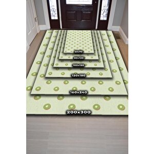 Homshtag Kivi Desenli Yeşil Halı Minimal Salon Halısı Renkli Mutfak Halısı Tarz Oturma Odası Halı