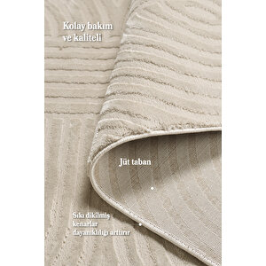 Özel Tasarım Sık Dokuma Bej Renk Jüt Taban Oturma Odası Salon Halısı Leke Tutmaz Toz Vermez