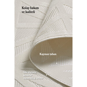 Modern Halı Yıkanabilir Halı Kaymaz Tabanlı Halı Krem Halı Salon Halısı Mutfak Halısı Sisal Halı