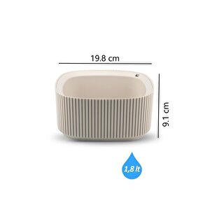 Krs-248 Pera Dekoratif Aranjman Kaktus Sukulent Saksı 1.8 Litre No 2 Krem