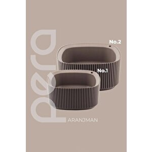 Omnipazar Krs-248 Pera Dekoratif Aranjman Kaktus Sukulent Saksı 1.8 Litre No 2