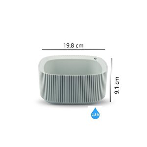 Krs-248 Pera Dekoratif Aranjman Kaktus Sukulent Saksı 1.8 Litre No 2 Yeşil