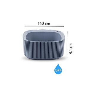 Krs-248 Pera Dekoratif Aranjman Kaktus Sukulent Saksı 1.8 Litre No 2 Mavi