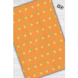 Homshtag Ananas Desenli Sarı Halı Minimal Salon Halısı Renkli Mutfak Halısı Tarz Oturma Odası Halı