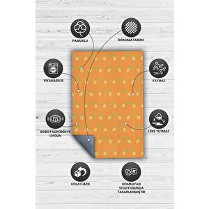 Homshtag Ananas Desenli Sarı Halı Minimal Salon Halısı Renkli Mutfak Halısı Tarz Oturma Odası Halı