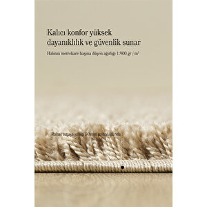 Modern Desenli Salon Halısı Bej Peluş Halı Yıkanabilir Post Halı Kaymaz Taban Halı Oval Halı