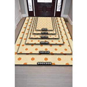 Homshtag Portakal Desenli Turuncu Minimal Salon Halısı Renkli Mutfak Halısı Tarz Oturma Odası Halısı