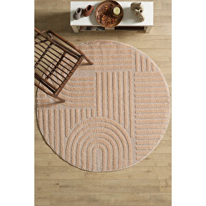 Modern Halı Cool Halı Pembe Halı Düz Renk Halı Salon Halısı Mutfak Halısı Yıkanabilir Halı Oval Halı 200x200 cm