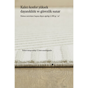 Modern Tasarım Krem Renk Sık Dokuma Jüt Taban Oturma Odası Salon Halısı Leke Tutmaz Toz Vermez