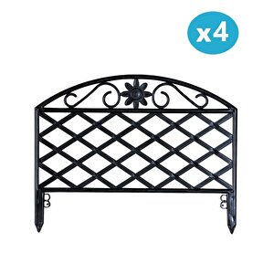 Sy-5994 Lattice Plastik Bahçe Çiti Siyah 45x34 Cm 4'lü Set