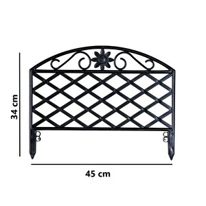 Sy-5994 Lattice Plastik Bahçe Çiti Siyah 45x34 Cm 4'lü Set