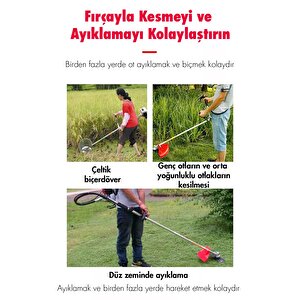 Sırt Tipi Benzinli Motorlu Ot Çalı Çim Biçme Tırpanı + Çapalama Aparatı