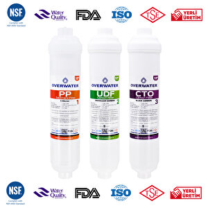 Kapalı Kasa Su Arıtma Cihazı 3 Lü Inline Filtresi Seti Aşamalı ( Membransız Set ) Fin3