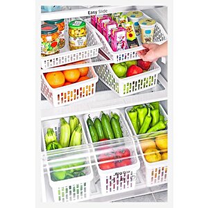 Sy-2171 Plastik Büyük Dolap İçi Sebze Meyve Düzenleyici Beyaz 4'lü Set Beyaz