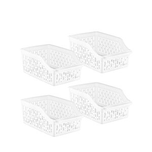 Sy-2171 Plastik Büyük Dolap İçi Sebze Meyve Düzenleyici Beyaz 4'lü Set Beyaz