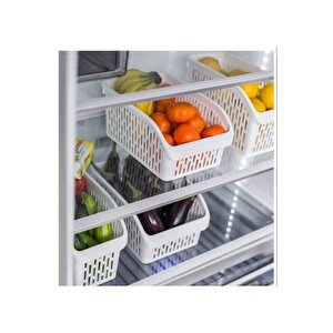 Sy-2170 Plastik Küçük Dolap İçi Sebze Meyve Düzenleyici Beyaz 4 Lü Set Beyaz