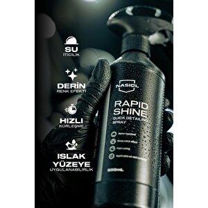 Rapidshine Araç Hızlı Nano Detay Spreyi-derin Renk Efekti-showroom Parlaklığı-6 Ay Dayanım-500ml