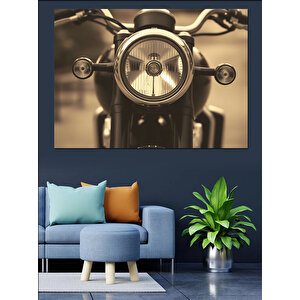 Klasik Motosiklet Farı Dekoratif Kanvas - Mdf Ahşap Tablo 100x140 cm