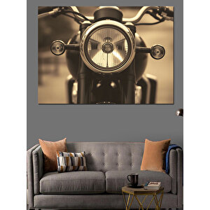 Klasik Motosiklet Farı Dekoratif Kanvas - Mdf Ahşap Tablo 100x140 cm