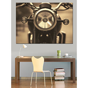 Klasik Motosiklet Farı Dekoratif Kanvas - Mdf Ahşap Tablo 100x140 cm