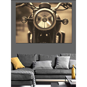 Klasik Motosiklet Farı Dekoratif Kanvas - Mdf Ahşap Tablo