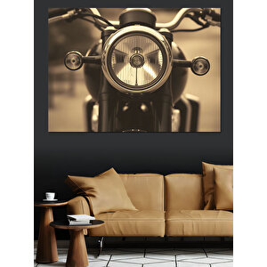 Klasik Motosiklet Farı Dekoratif Kanvas - Mdf Ahşap Tablo
