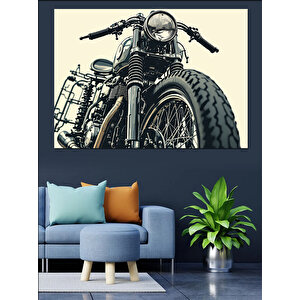 Retro Klasik Motosiklet Dekoratif Kanvas - Mdf Ahşap Tablo 50x70 cm