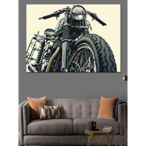 Retro Klasik Motosiklet Dekoratif Kanvas - Mdf Ahşap Tablo 50x70 cm