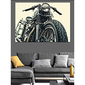 Retro Klasik Motosiklet Dekoratif Kanvas - Mdf Ahşap Tablo