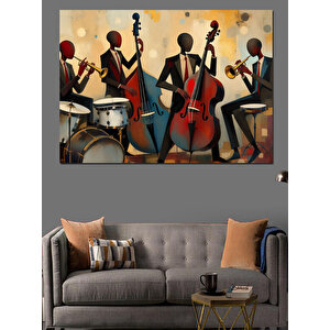 Caz Müzisyenleri Dekoratif Kanvas - Mdf Ahşap Tablo
