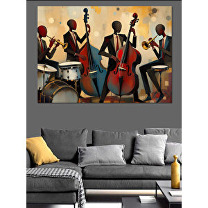 Caz Müzisyenleri Dekoratif Kanvas - Mdf Ahşap Tablo 35x50 cm