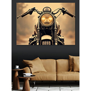 Klasik Motosiklet Önü Dekoratif Kanvas - Mdf Ahşap Tablo