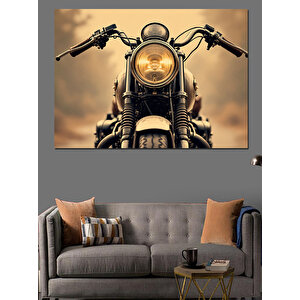 Klasik Motosiklet Önü Dekoratif Kanvas - Mdf Ahşap Tablo 100x140 cm