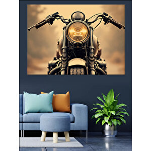 Klasik Motosiklet Önü Dekoratif Kanvas - Mdf Ahşap Tablo
